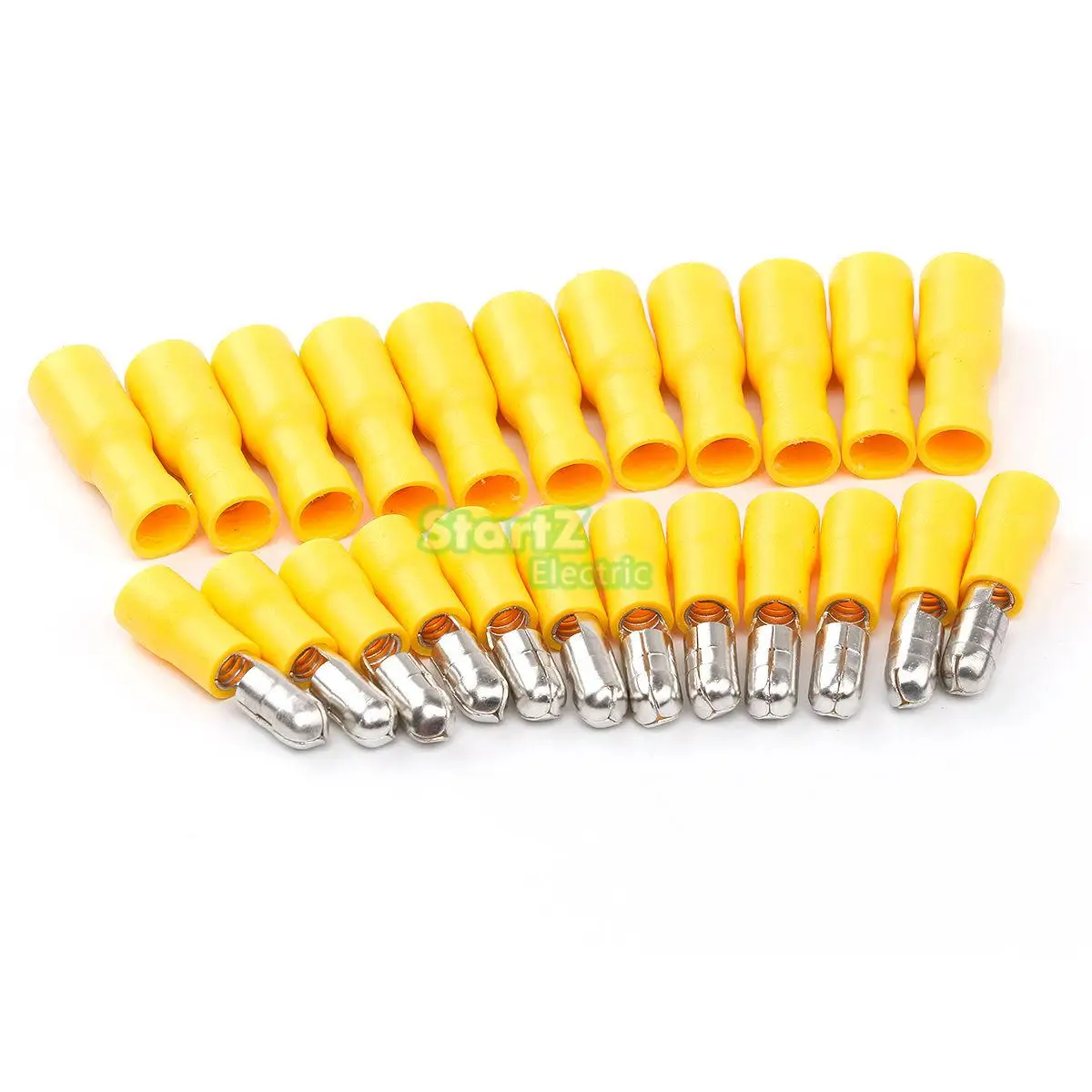 

100PCS Yellow Assorted Female + Male Bullet Butt Connector Crimp Wire Terminals