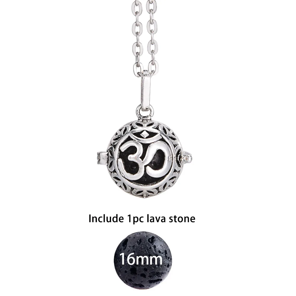 Дропшиппинг войлочный шар Лава камень ароматерапия античный винтажный свечение диффузор ожерелье медальон ожерелье для парфюма эфирное масло - Окраска металла: 16
