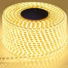 220v impermeável conduziu a luz de tira com a lâmpada flexível da corda do plugue 2835 smd da ue, 120 leds/m brilho alto exterior interior dimmer decoração