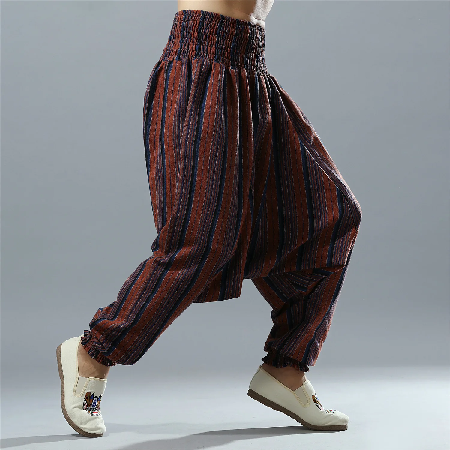 Men/'s Loose Cotton Linen Casual Pants Yoga Boho Indian Jogging Harem Trousers US