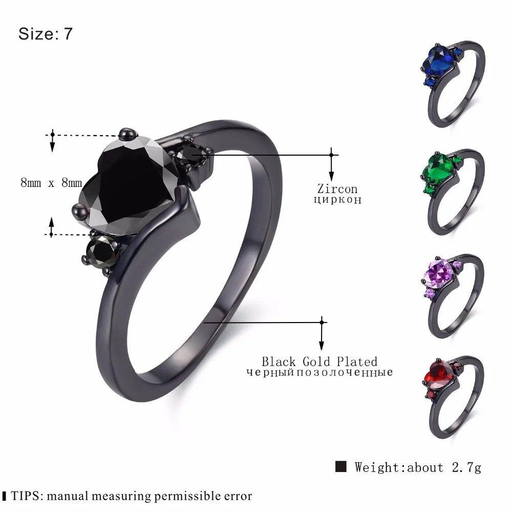 MDEAN обручальные кольца черного золота для женщин, ювелирные изделия из черного циркона AAA, модное женское обручальное кольцо, размеры 6, 7, 8, 9, 10, H519