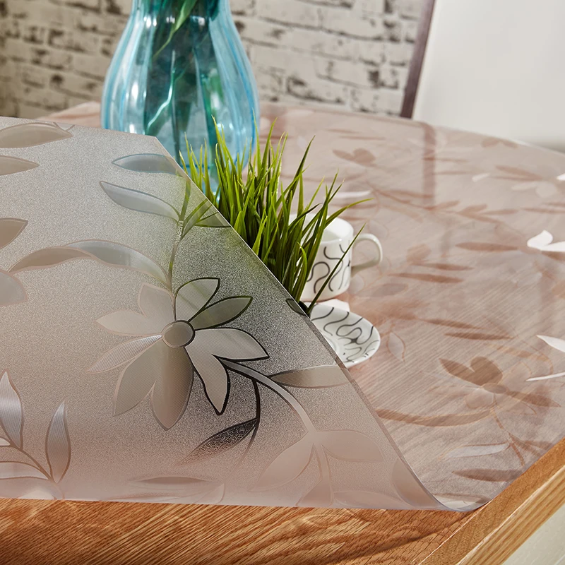 Soft mat table cloth Transparency PVC TableCloth Waterproof Oilcloth Dining kitchen table mats home textile soft glass placemats