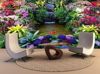 

Custom Wallpaper Murals Flower Pond Self Adhesive Vinyl Wall Sticker Wall Paper Art Wall Painting Living Room