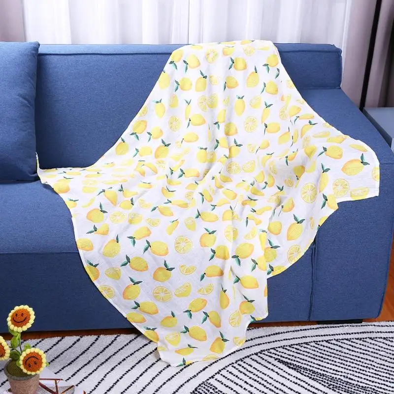 Одеяло для новорожденного младенческой хлопок фрукты пеленка с цветами обёрточная бумага полотенца для ванной с принтом фруктов детское