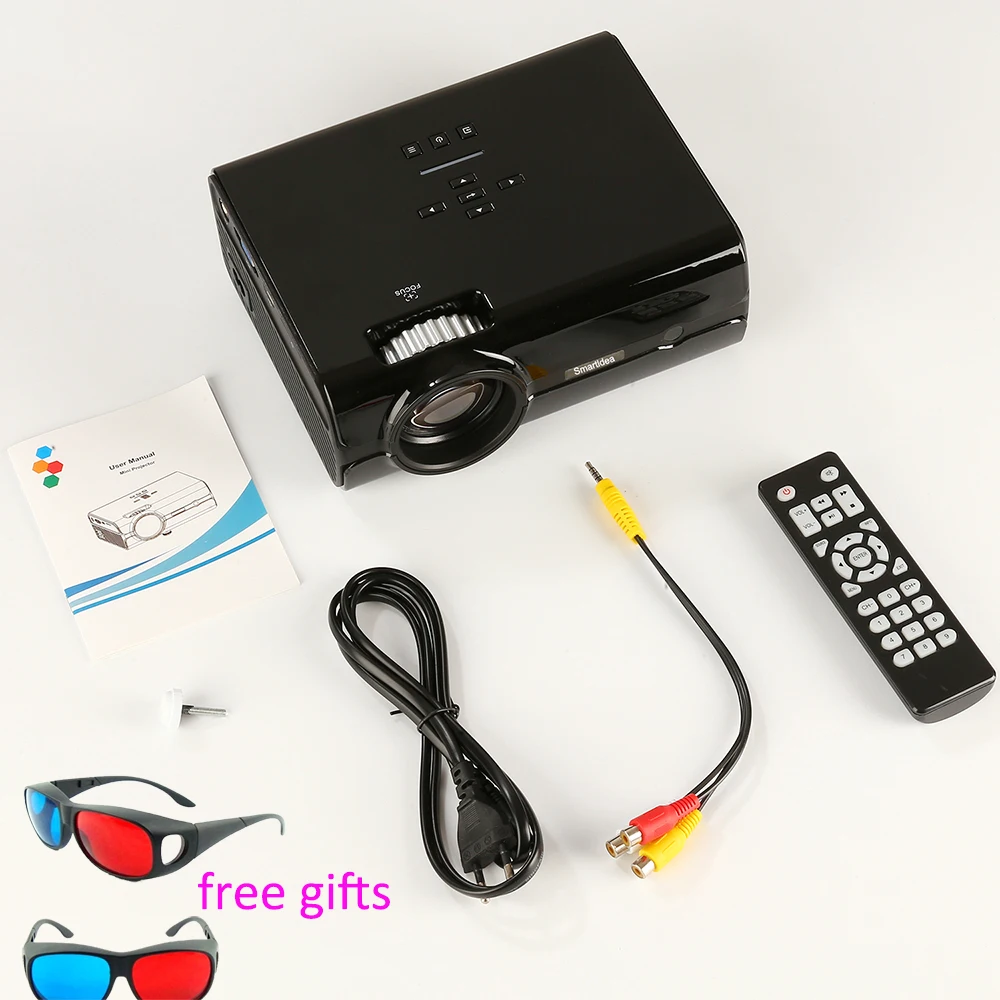 Smartldea 2018 U45 best Портативный светодио дный проектор HD USB HDMI ТВ ЖК дисплей cinema мини
