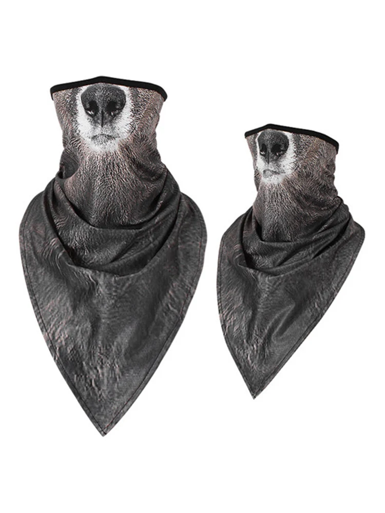 Men/Women long triangle animal mask magic hood quick-drying sand-proof breathable outdoor riding collar towel towel mask scarf