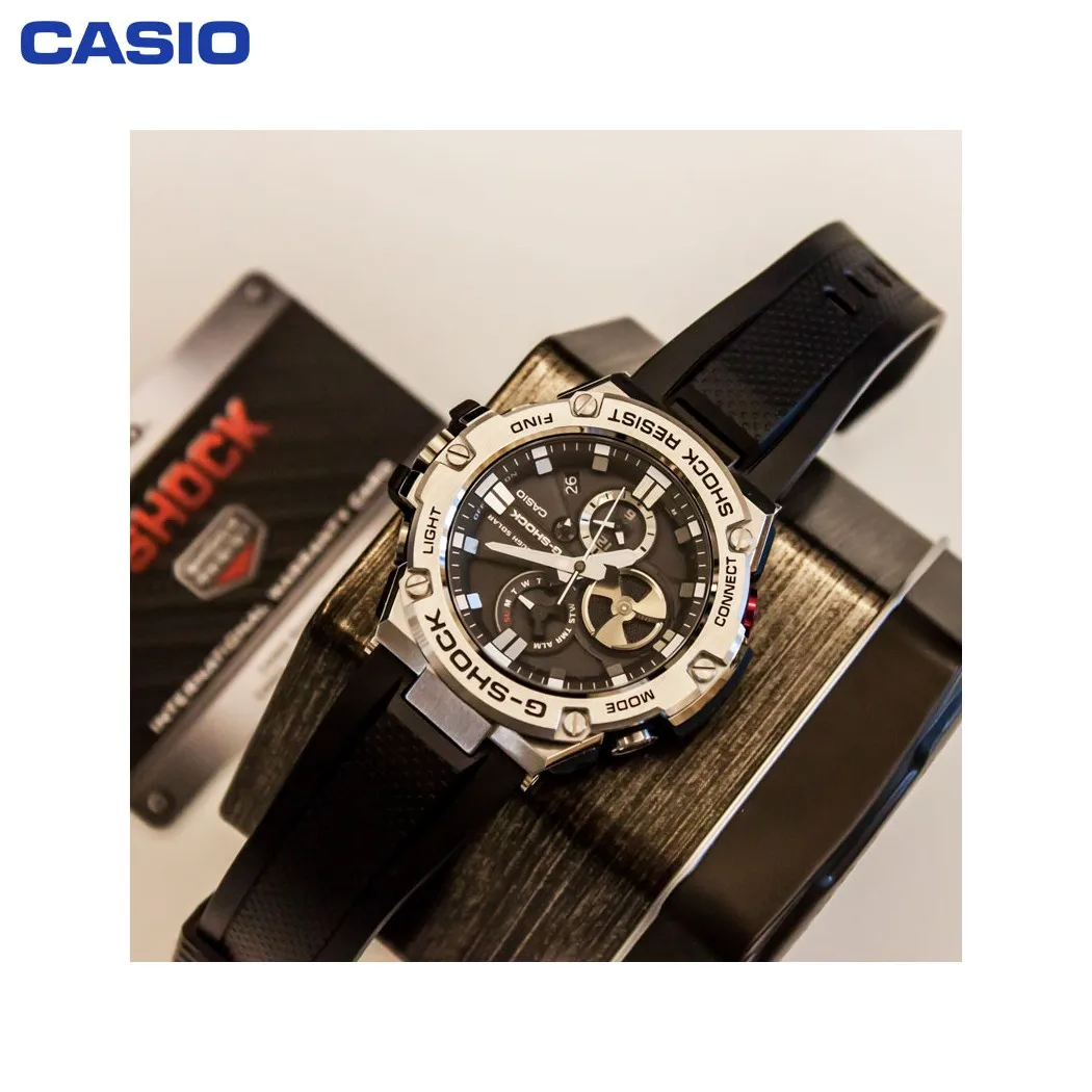 Наручные часы Casio GST B100 1A мужские кварцевые на пластиковом ремешке|Спортивные