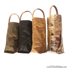 20 шт. скандинавском стиле сумки для винных бутылок моющиеся Kraft Сумки для хранения Многоразовые промывают Kraft бумажные пакеты для вина Бутылка шампанского Перевозчик