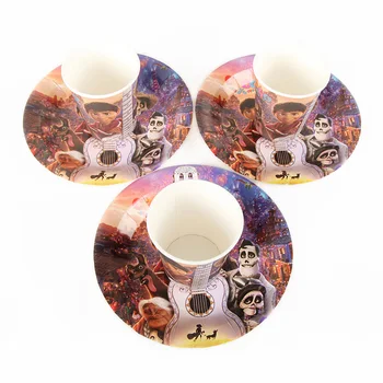 

COCO Theme Miguel High-quality Disposable Tableware Set 12pcs/lot Cup+Plate Children Birthday Party Supplies Decoration