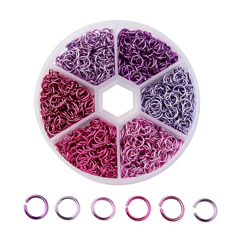 

1080pcs/box Mixed Color Aluminum Wire Open Single Loops Jump Rings Split Rings For DIY Jewelry Making Findings Necklace Bracelet