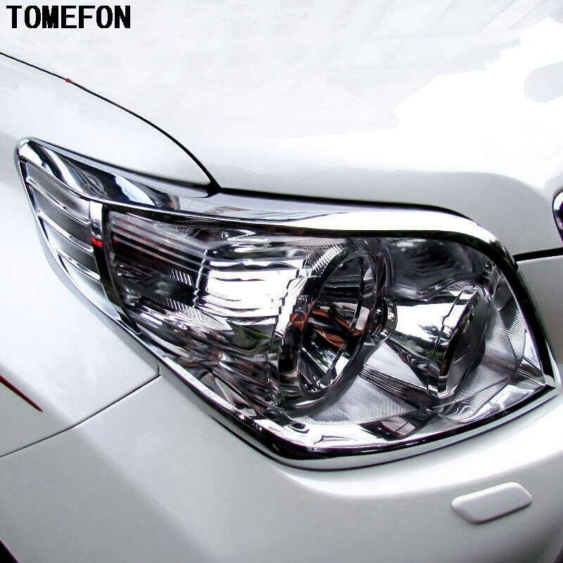 TOMEFON для Toyota Prado FJ150 2010 2011 2012 2013 ABS хромированная головная лампа колпаки крышка