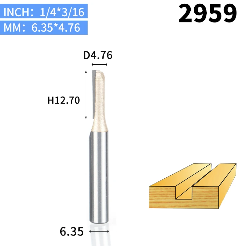 HUHAO 1 шт. 1/" 1/2" хвостовик 2 флейты прямой бит Деревообрабатывающие инструменты фреза для дерева, карбида вольфрама, Концевая фреза - Длина режущей кромки: 2959
