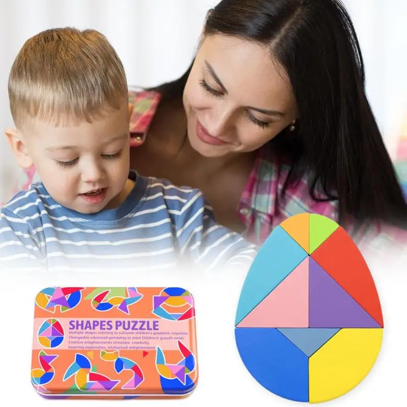 

3D Early Education Puzzle Wood Toy Kids Intelligence Development Tangram