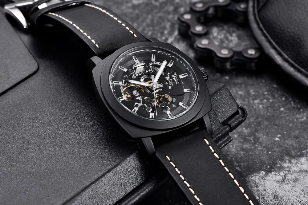 BENYAR 2023 Neue Marke männer Uhren Automatische Mechanische Uhr Sport Uhr Leder Casual Business Armbanduhr Relogio Masculino