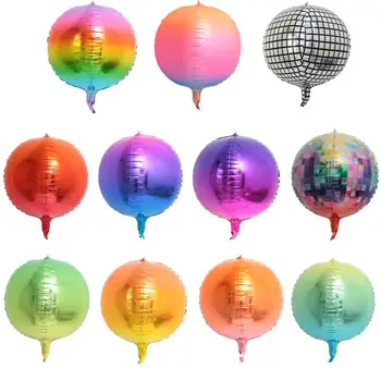 

22inch 4D Gradient Color Round Balloons Colorful Global Wedding Brithday Party Decoration Helium Foil Balloons SN1912