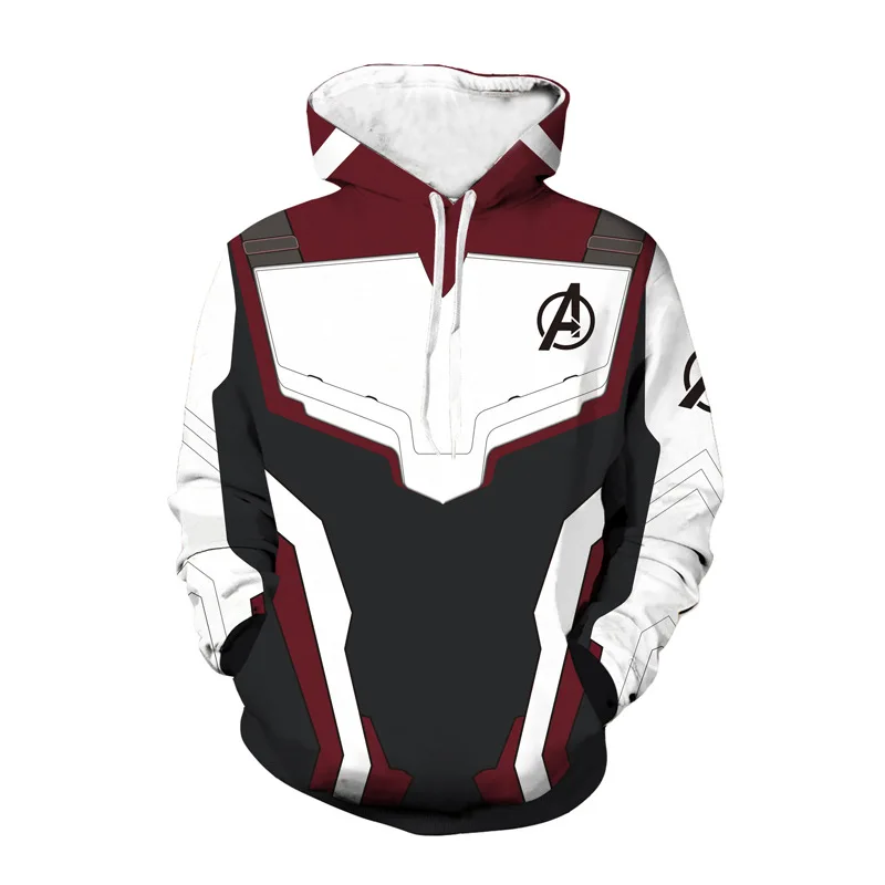 2 Pieces Sets Tracksuit Men New Brand Spring 3D Avengers Printed Hooded Sweatshirt+Drawstring Pants Male Patchwork Hoodies 2019