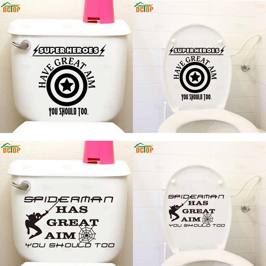 

Batman Always Hits His Mark Superhero Design Restroom Bathroom Seat Toilet Decal Vinyl Sticker Waterproof Home Decor