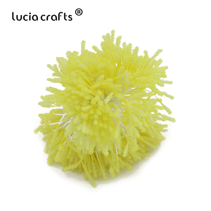 Lucia crafts, 144 шт, 3 мм, Двойные наконечники, стеклянные цветы, тычинки для свадебного украшения, сделай сам, скрапбукинг, венок, поддельные, pist C1204