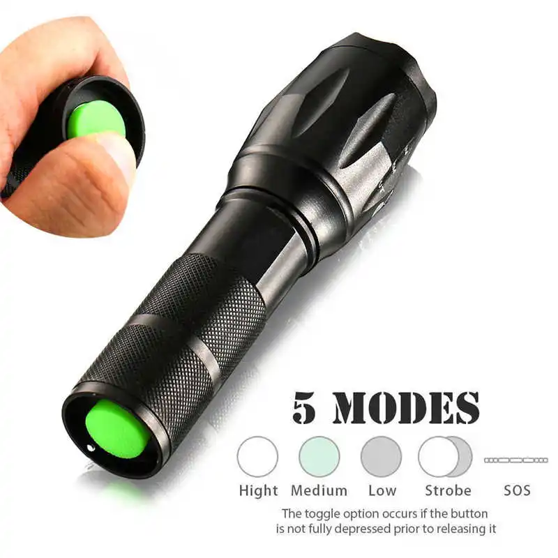 Powerful led flashlight 2pc X800 Tactical Flashlight LED Military Grade G700 Torch Lamp lanterna led t6 by 18650 battery #3o4 (5)