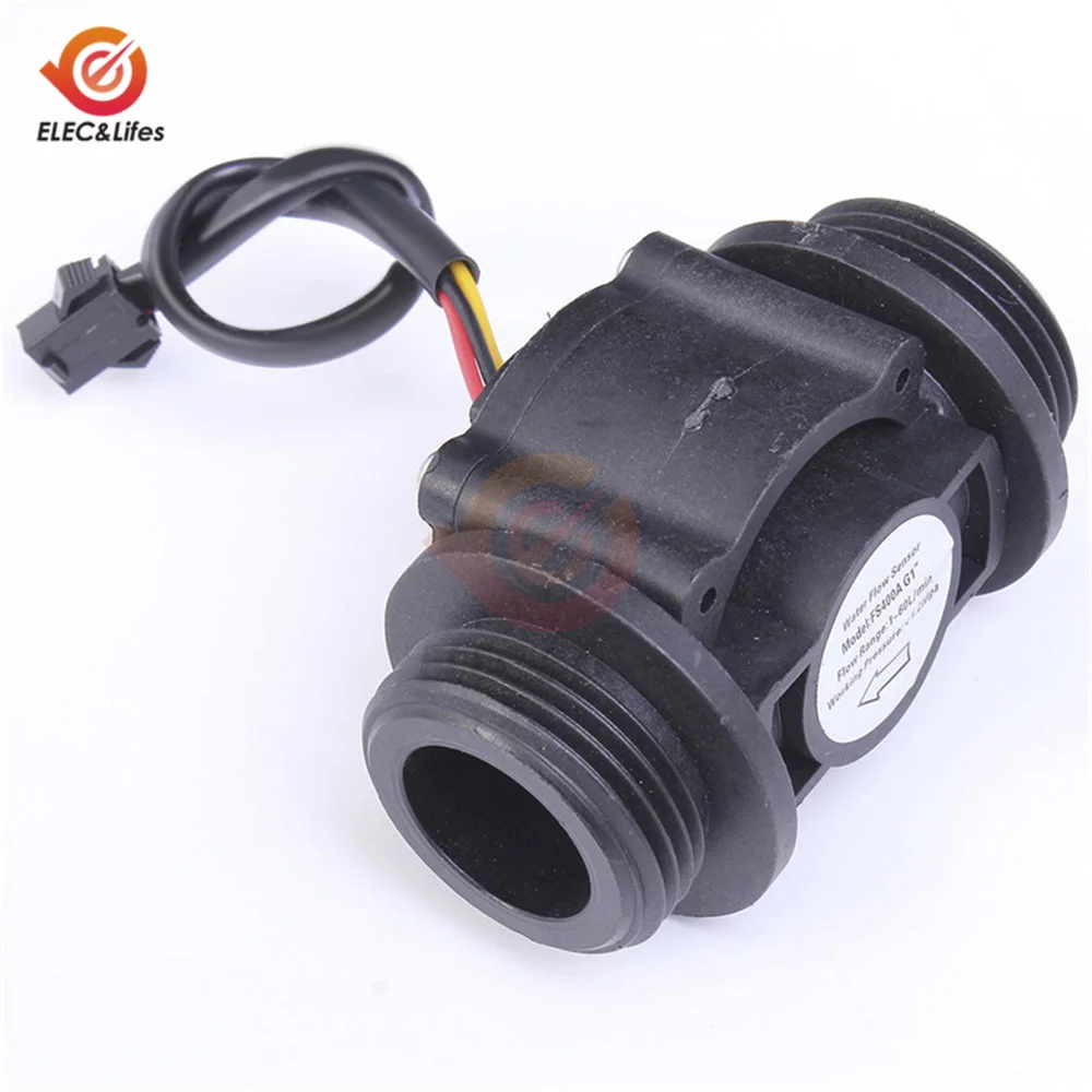 

DN25 Water Level Sensor Switch Liquid Flow Meter Counter Vertical/Horizontal Hall Flow sensor FS400A G1'' DC 5-24V 1-60L / min