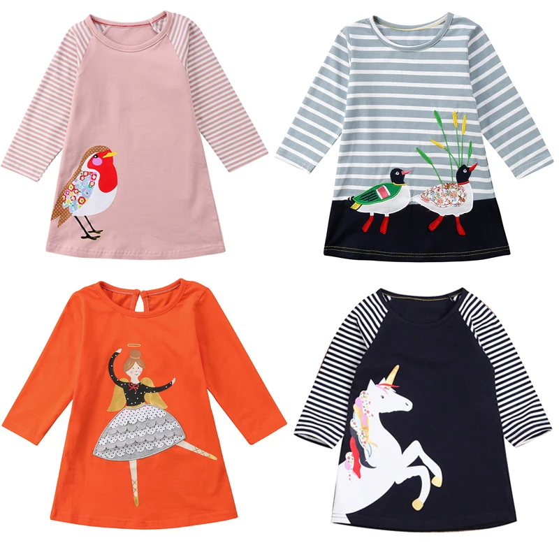 

Lovely Toddler Kids Girls Dress Long Sleeve Unicorn Cartoon Animal Princess Dresses Sundress Clothes 6M-7Y