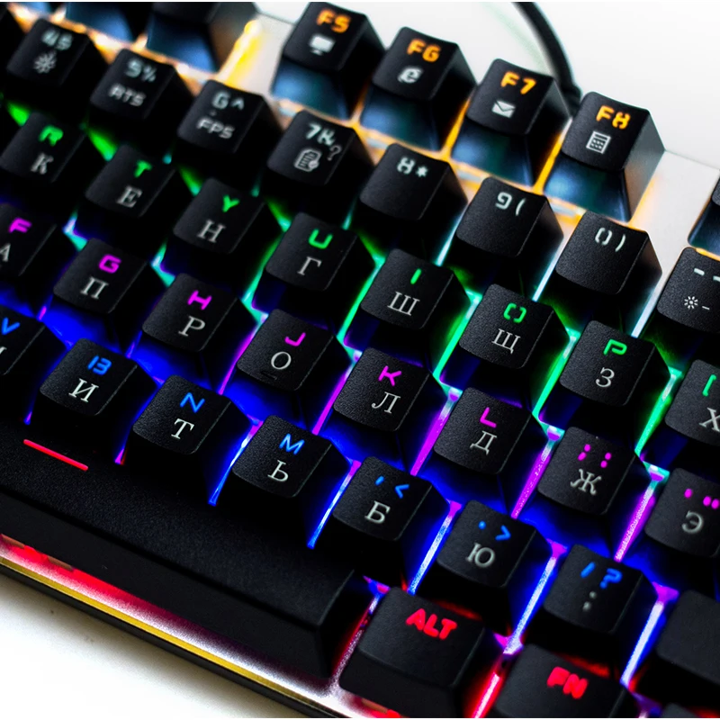 Metoo gaming keyboard России механическая клавиатура 104 ключей usb Проводная клавиатура синий/красный/черный переключатель клавиатура