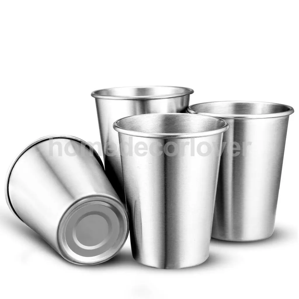 2 Piece Stainless Steel Cup Mug Drinking Coffee Beer Tumbler Travel 30ml/50ml/180ml/320ml