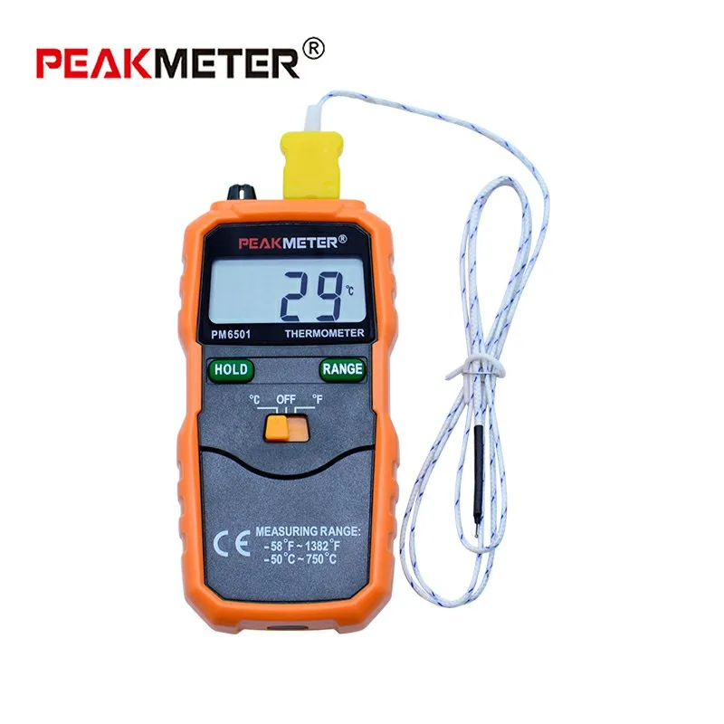 Beste PEAKMETER PM6501 Professionele Lcd scherm Draadloze K Digitale Thermometer Temperatuur Meter Thermokoppel W Data Hold Logging