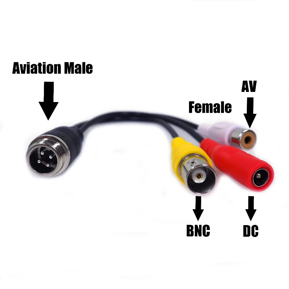 Бесплатная Доставка 20 см 4 PIN авиационный Кабель BNC аудио-видео 12 v Выходной адаптер кабель для камеры видеонаблюдения 0.656FT