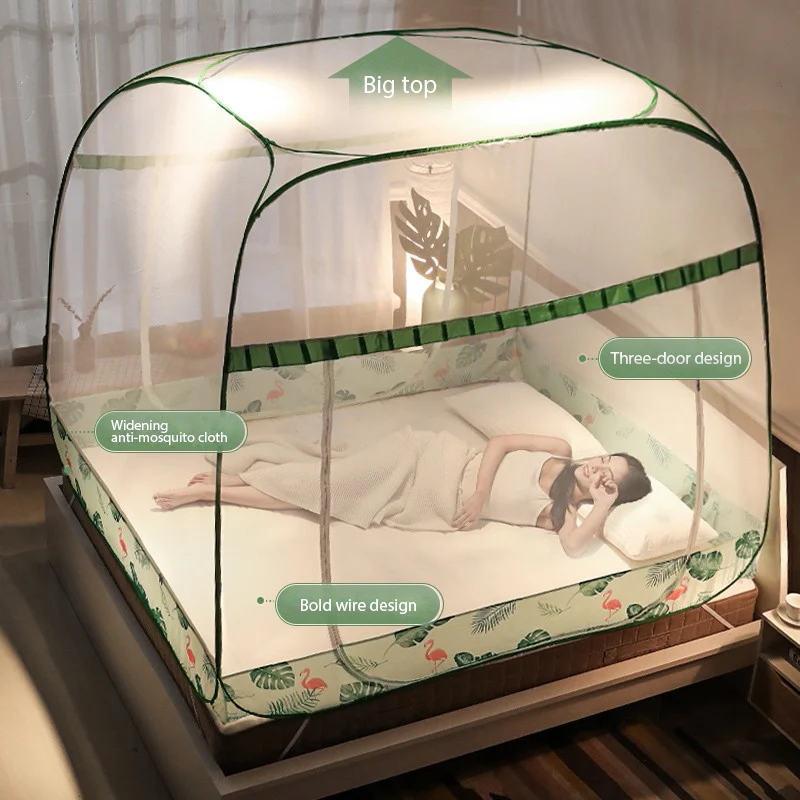 

Mosquito Net For double bed Free Installation Folding On The Lower Berth Student Travel Gift