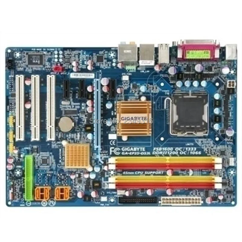 Для Gigabyte GA-P35-DS3 оригинальная б/у настольная материнская плата P35-DS3 P35 LGA 775 DDR2 SATA2 ATX