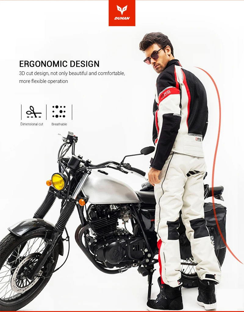 DUHAN, Мужская мотоциклетная куртка, мотоциклетные штаны, набор, весна-лето, дышащая сетчатая куртка, мото штаны, костюм, одежда, защитное снаряжение