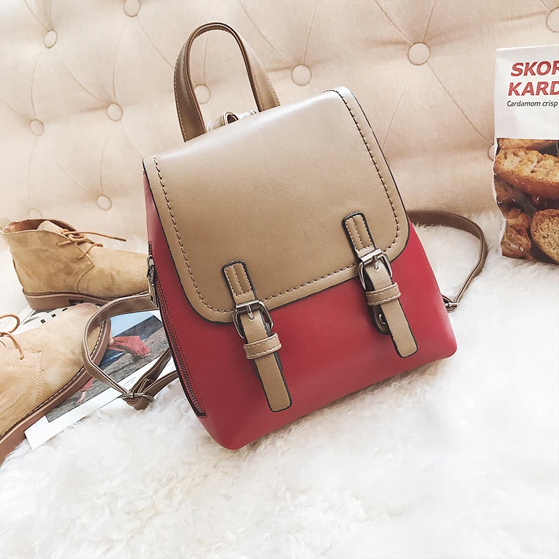 2018 Hot Fashion Women Backpack PU Leather Bag for Teenager Girls Women Backpack School Bags Top-handle Ladies Backpack Mochilas (36)