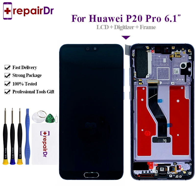 Оригинальный ЖК экран для Huawei P20 Pro 6 1 дюйма в сборе дигитайзер сенсорного экрана с