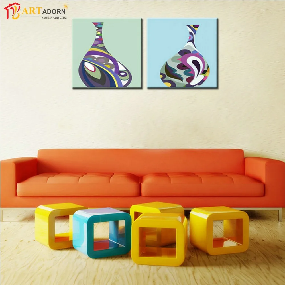 Hot Sale Landscape Canvas Painting Still life Abstract Multicolored Vase for Living Room