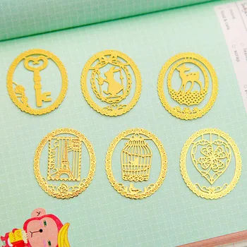 

42 pcs/Lot Metal bookmark Cute cat rabbit animal book marker Golden plated key Stationery office School supplies segnalibro F833