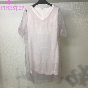 

White Sweet Silk Dress V-Neck For Women High Quality Fashion Dress A-Line Knee-Length Dress women