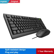 Rapoo X120Pro USB Проводная клавиатура и мышь комбинированная оптическая мышь+ Влагостойкая клавиатура для Windows 10 шт. ноутбук Настольный