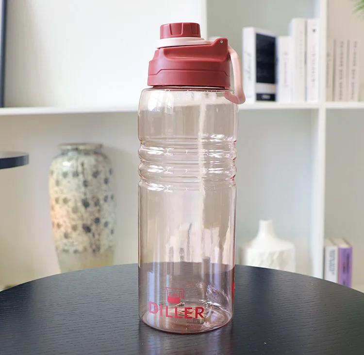 1Л 1.5л 2л большой емкости бутылки для воды для занятий спортом на открытом воздухе, таких как баскетбол для футбола и бега, скалолазание спортивная чашка - Цвет: red 2L