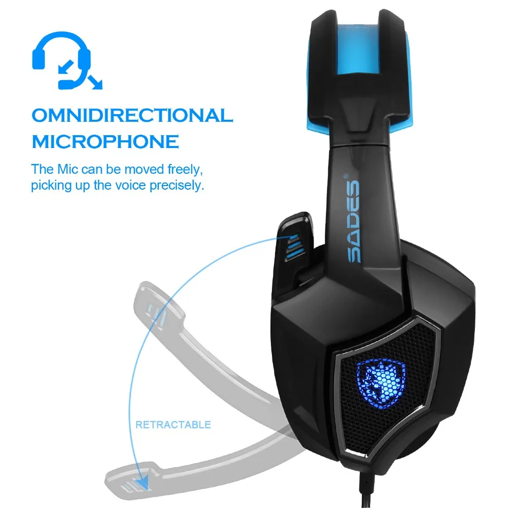 SADES Spirit Wolf 7 1 объемный звук стерео USB версия Игровые наушники с микрофоном дышащие