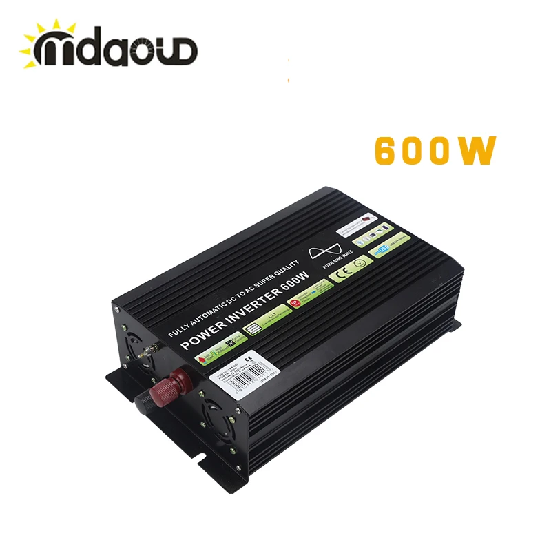 

Free Shipping EUROPE 600W Inverter DC TO AC Pure Sine Wave Solar System Car Power Inv0erter Converter Off Grid With USB Outlet