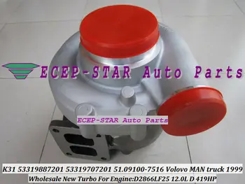 

Free Ship K31 7021 53319887201 53319707201 5331-988-7201 5331-970-7201 Turbo For MAN For Volvo Truck E2866LF25 1999 12.0L 419HP