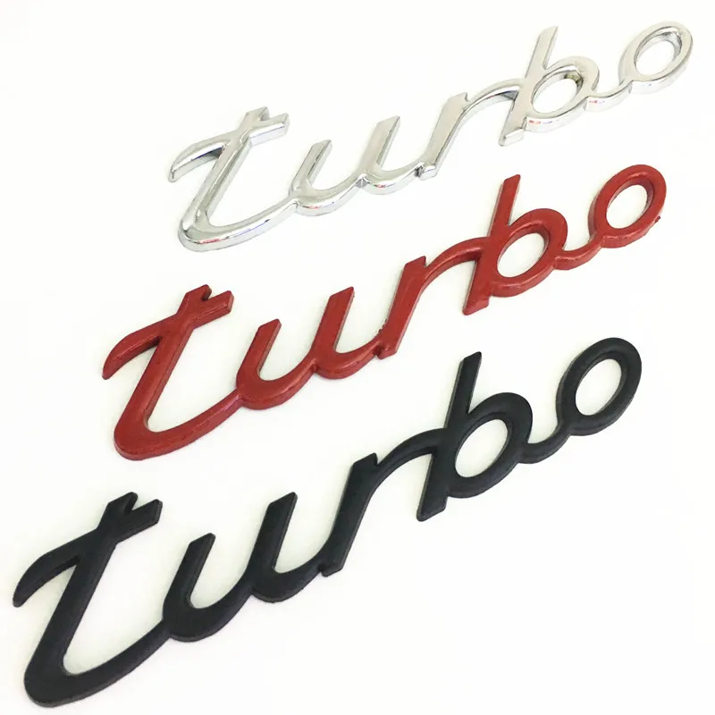 

Turbo 3D Car Styling Metal Sticker Side Fender Side Wing Badge or Rear Tailgate Bumper Trunk Logo Emblem Decal Accessories
