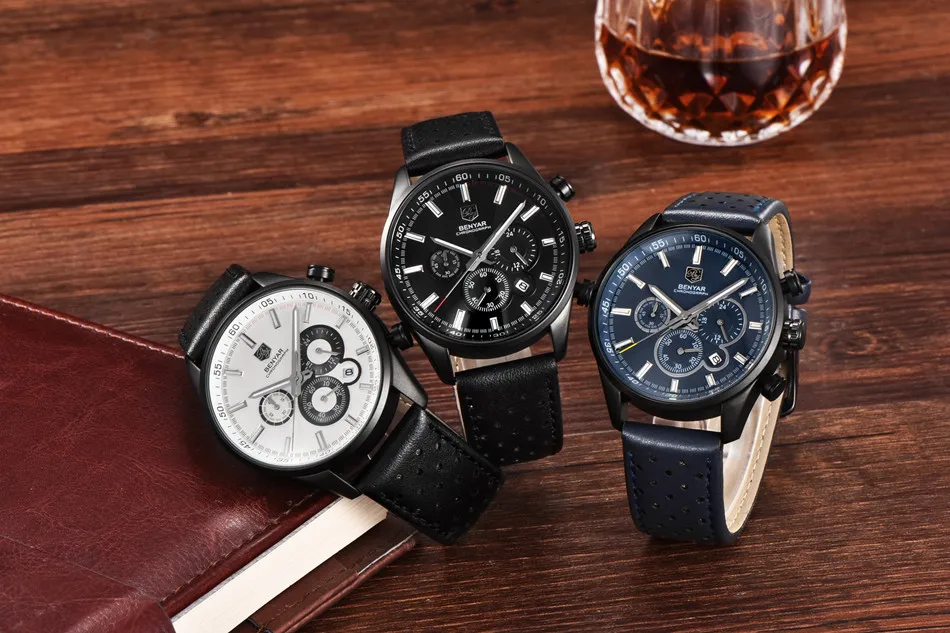 BENYAR мужские часы лучший бренд класса люкс кварцевые часы водонепроницаемые кожаные мужские наручные часы Relogio Masculino мужские часы relojes