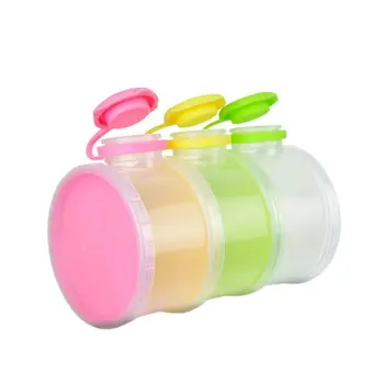 

New Baby Kids Portable Feeding Milk Powder Travel Removable Three-Layer Cute Container Bottle Storage Milk Box