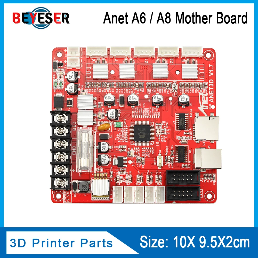 Цена 1 шт. Anet V1.7 3d принтер Плата управления для Anet A8 A6 A3 A2 3d принтер Reprap i3 3d принтер материнская плата 4 цвета