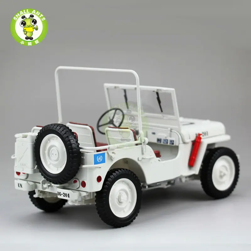 1:18 1/4 тонн армии США WILLYS джип Топ вниз литье под давлением модель автомобиля Welly белый