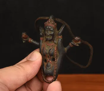 

Christmas Old Tibet Buddhism Pure Bronze Vajravarahi Phakmo Buddha Statue Amulet Pendant Halloween