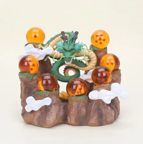 15 см мяч Z Сон Гоку Shenlong shenron Figura игрушка bolas de cristal de fundo Montanha fundo ПВХ modelo Figura игрушки