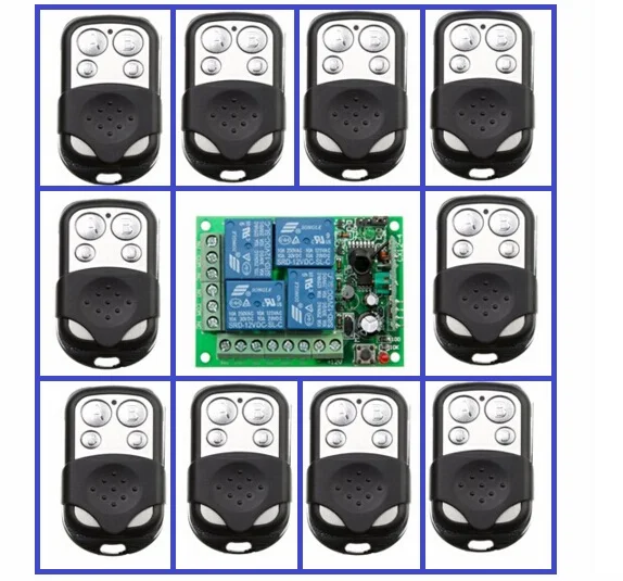 Лидер продаж DC12V 4ch rf Беспроводной Дистанционное управление переключатель Системы 10 передатчик и 1 приемник реле приемника Умный дом